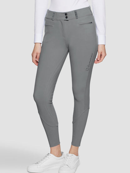Samshield Ladies Clara Premium Swarovski Crystal Fabric HIGH Rise Breech Mineral Grey