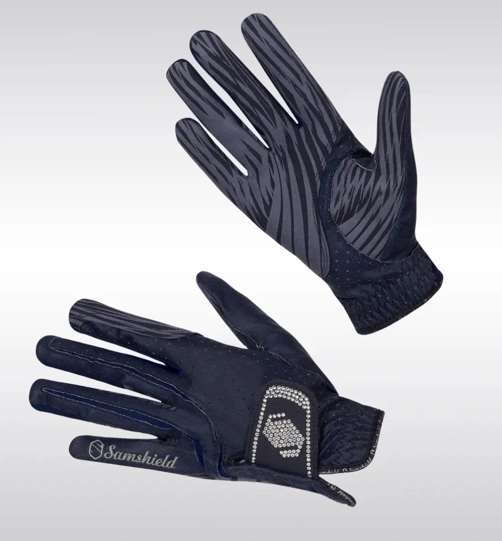 Samshield Riding Show V Skin Swarovski Jumper Riding Glove Black