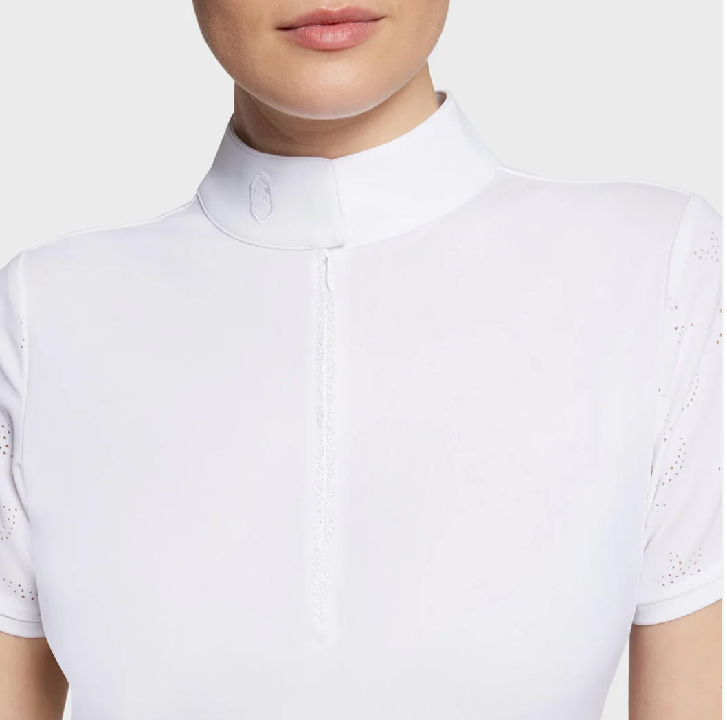 Samshield Ladies Show Shirt Short Sleeve Lily Air White with Swarovski Crystal