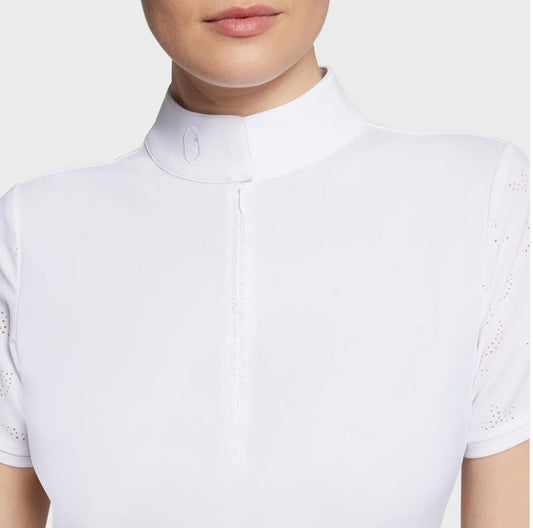 Samshield Ladies Show Shirt Short Sleeve Lily Air White with Swarovski Crystal
