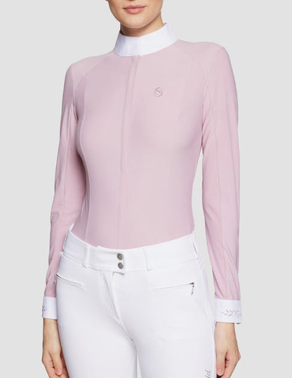 Samshield Ladies Show Shirt Long Sleeve Aline Crystal Feather Pink