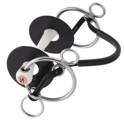 Bit Gag Loose Ring Cheek Rubber Snaffle with Built in Curb