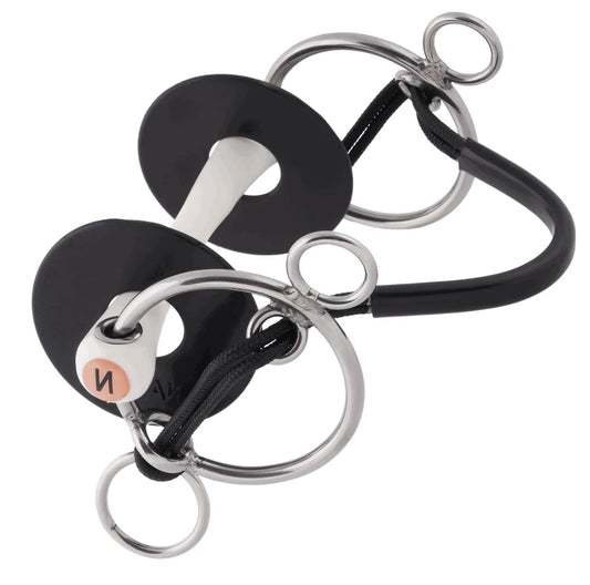 Bit Gag Loose Ring Cheek Rubber Snaffle with Built in Curb