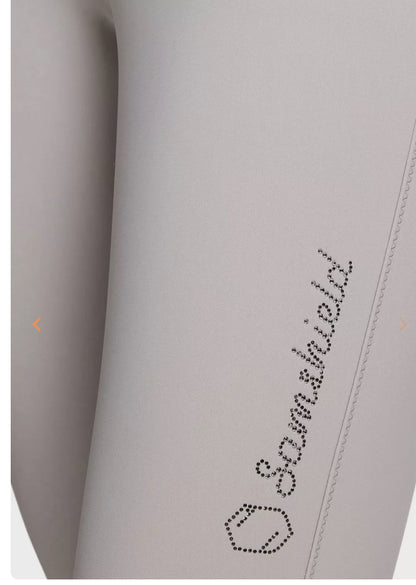 Samshield Ladies Clara Premium Swarovski Crystal Fabric HIGH Rise Breech White