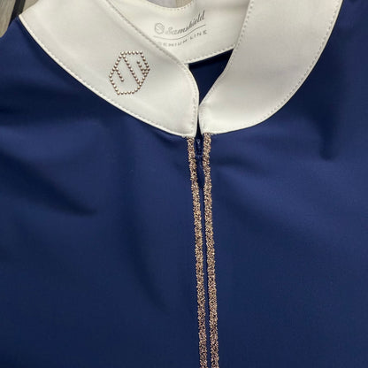 Samshield Ladies Show Shirt Long Sleeve Aloise Blue - Rose Gold Swarovski Grey
