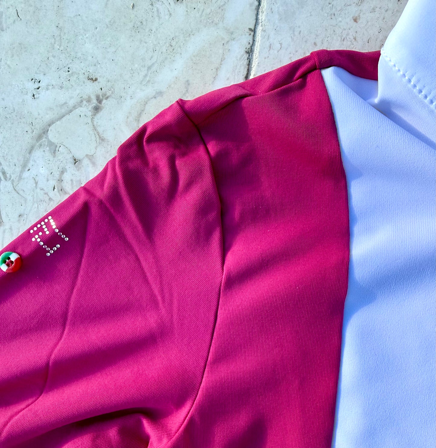 For Horses Aliyah Raspberry Long Sleeve Show Shirt with White Cuff