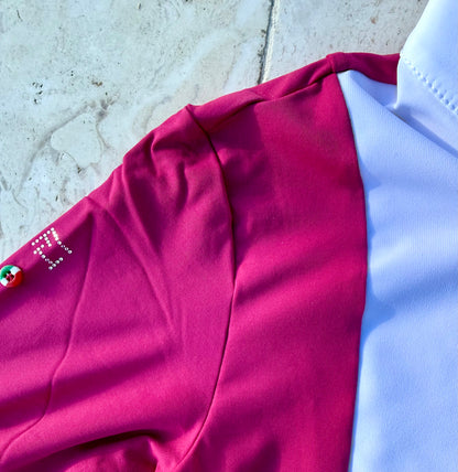 For Horses Aliyah Raspberry Long Sleeve Show Shirt with White Cuff
