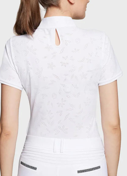 Samshield Ladies Show Shirt Short Sleeve Lily Air White with Swarovski Crystal