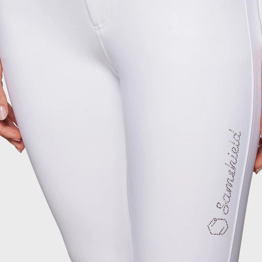 Samshield Breech Ladies Clara Premium Swarovski Crystal Fabric HIGH Rise Breech Replacement White SP013