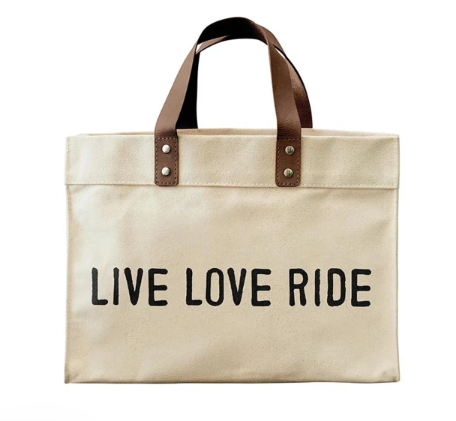 Face to Face large Canvas Tote - Live Love Ride