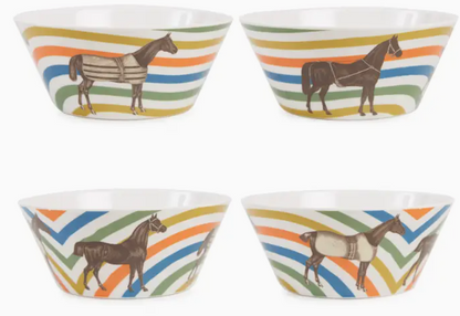 EQUUS SMALL BOWL S/4 - EQUESTRIAN MELAMINE TABLE WEAR