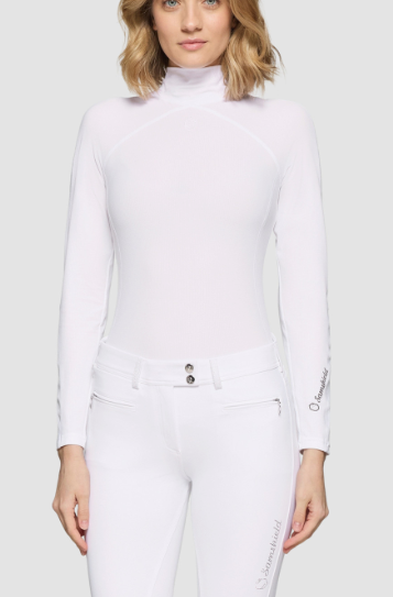Samshield Ladies Sunniva Schooling Shirt - Mock Turtle Neck - Long Sleeve - White  SS26