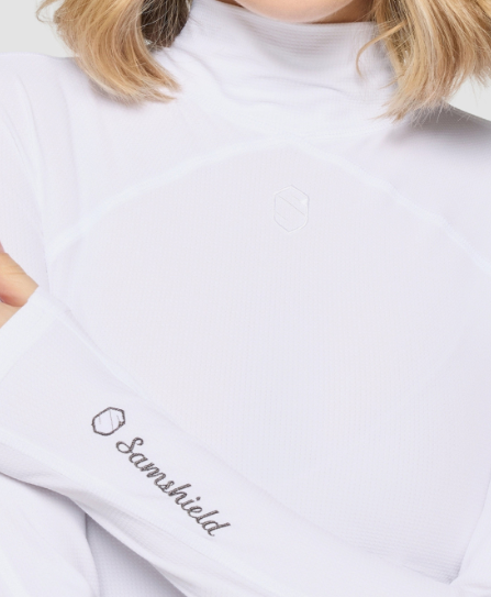 Samshield Ladies Sunniva Schooling Shirt - Mock Turtle Neck - Long Sleeve - White  SS26