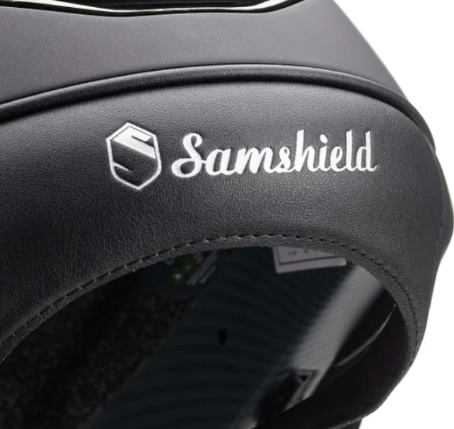 Helmet Miss V2 Matt - Shimmer Top - Black Chrome Rails & Silver Blazon - Samshield Custom 2.0