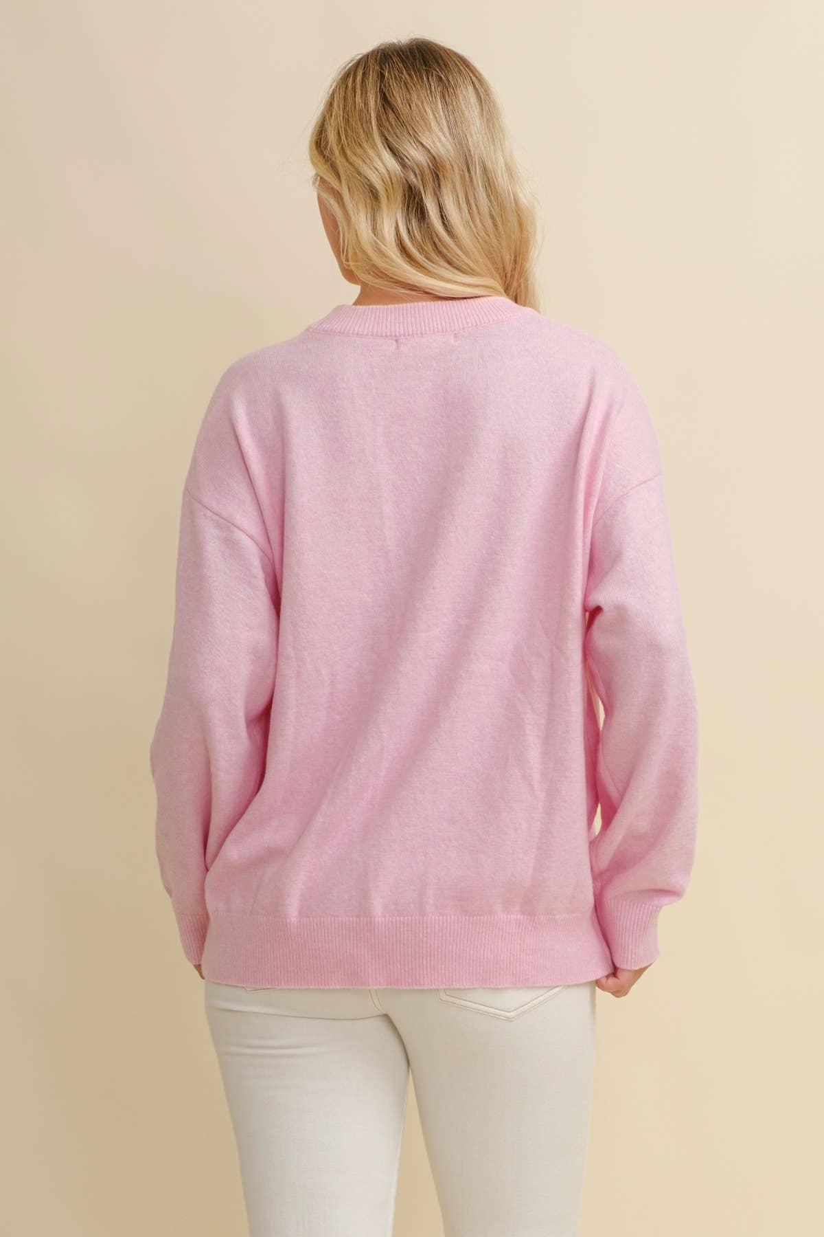 CSW13668 - HORSE SHOE PULLOVER SWEATER: Beige / S