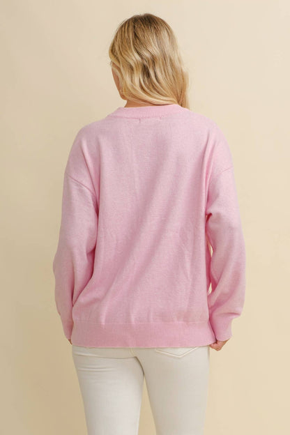 CSW13668 - HORSE SHOE PULLOVER SWEATER: Beige / M