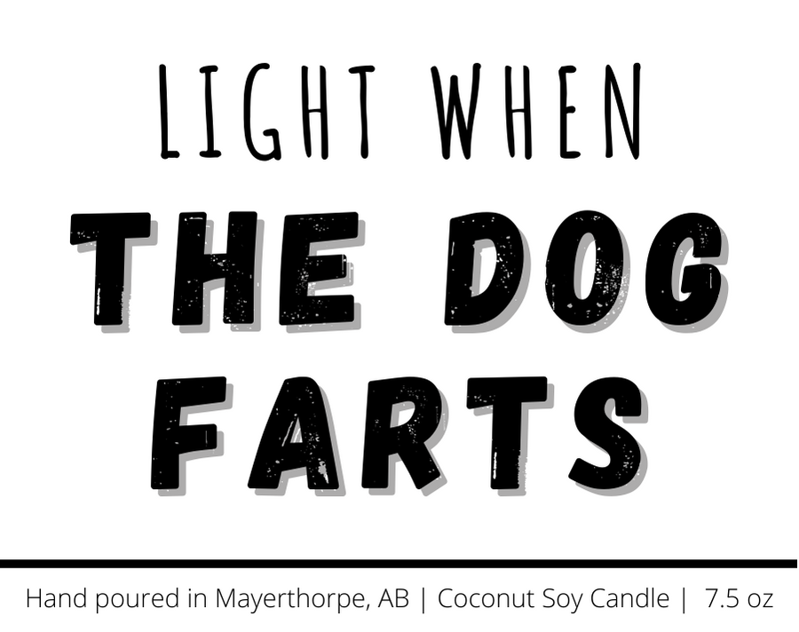 Light when Dog Farts - Funny, Rude, Sweary Candle, Naughty: Strawberries & Cream