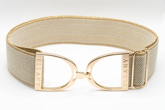 Gold Dakota - 2" Gold Stirrup Equestrian Elastic Belt