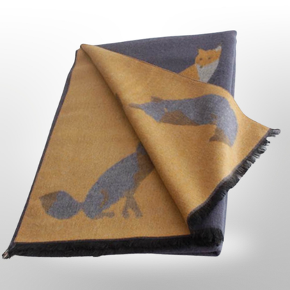 Tallyho Mr Fox Soft Winter Scarf Shawl: Mint/Tan
