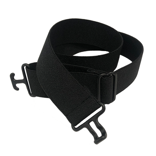 Thin Black/Black Elastic Belt: XS/S