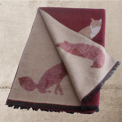 Tallyho Mr Fox Soft Winter Scarf Shawl: Mint/Tan