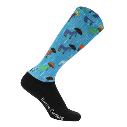 Equine Couture Children'S OTC Boot Socks- Rainy Day Ponies: STD