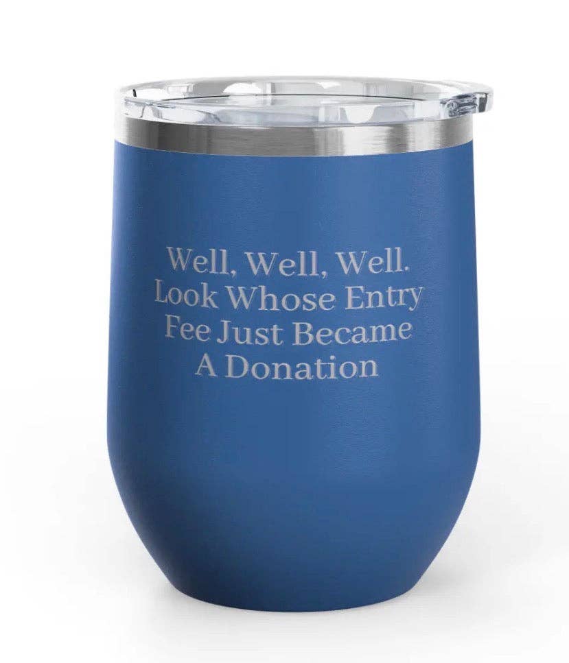 Wine Tumblers - 12 oz. - Entry Fee - Engraved: Navy