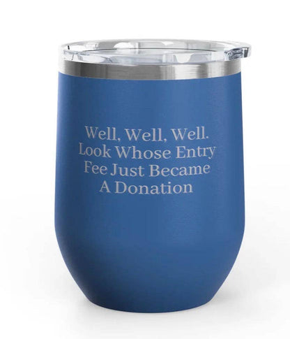 Wine Tumblers - 12 oz. - Entry Fee - Engraved: Navy