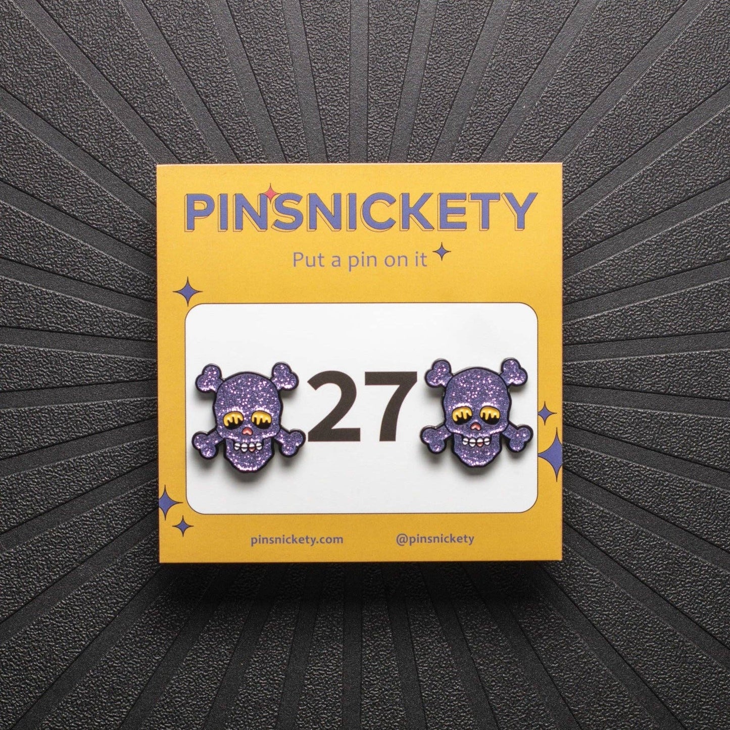 Skull English Saddle Pad Pins: Purple