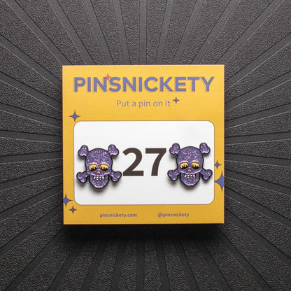 Skull English Saddle Pad Pins: Purple