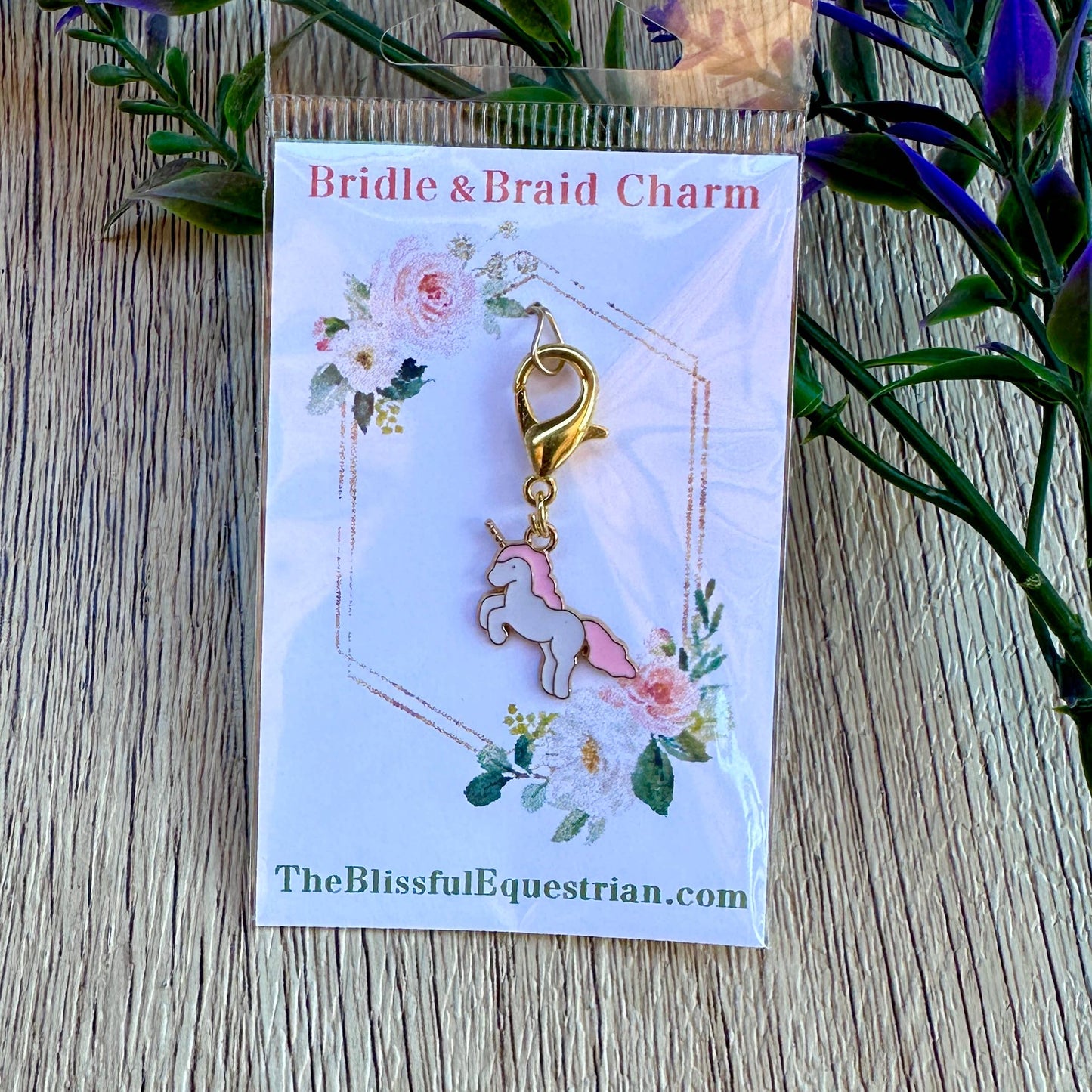 Bridle Braid Charms: Pink Unicorn
