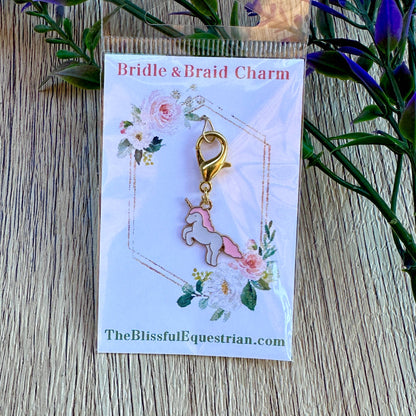 Bridle Braid Charms: Pink Unicorn