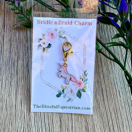 Bridle Braid Charms: Pink Unicorn