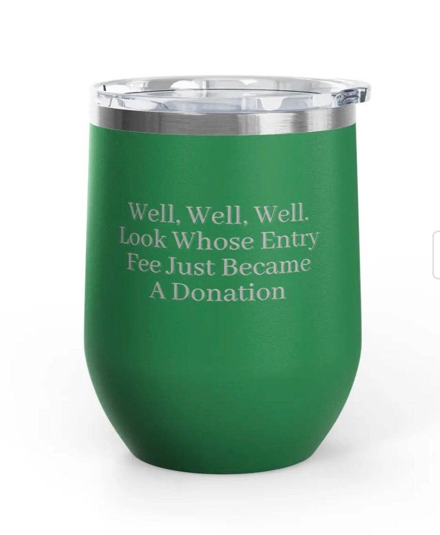 Wine Tumblers - 12 oz. - Entry Fee - Engraved: Navy