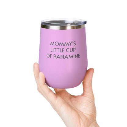Wine Tumbler, 12oz - Mommy's Cup of Banamine  - Pastels: Light Blue / 12oz
