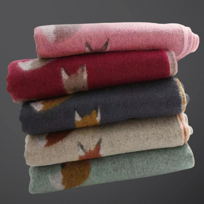 Tallyho Mr Fox Soft Winter Scarf Shawl: Mint/Tan