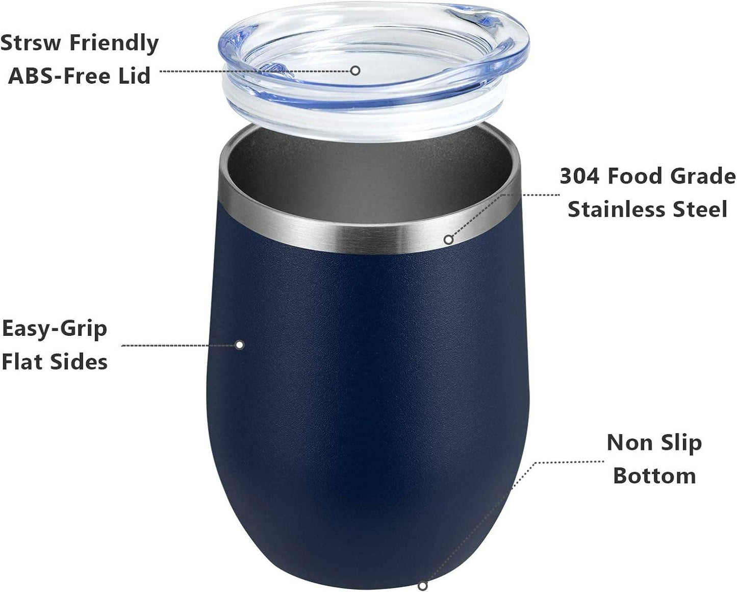 When You Fall I'll Be There Steel Wine Tumbler: Black