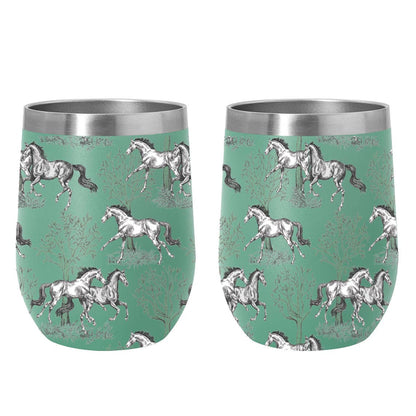 AWST Int'l 12 oz Stainless Steel Wine Tumbler-Lila Toile: Blue / STD