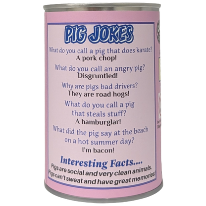 Canned Pig | Stuffed Farm Animal Plush w/Funny Jokes | Gift: Regular Lid