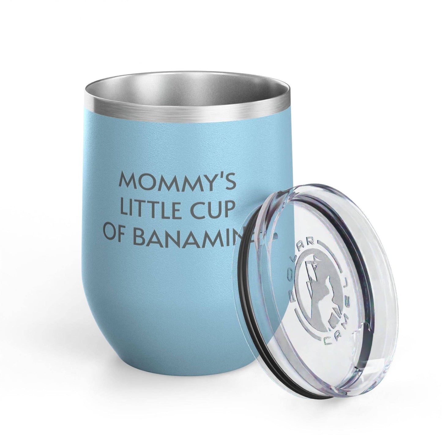 Wine Tumbler, 12oz - Mommy's Cup of Banamine  - Pastels: Light Blue / 12oz