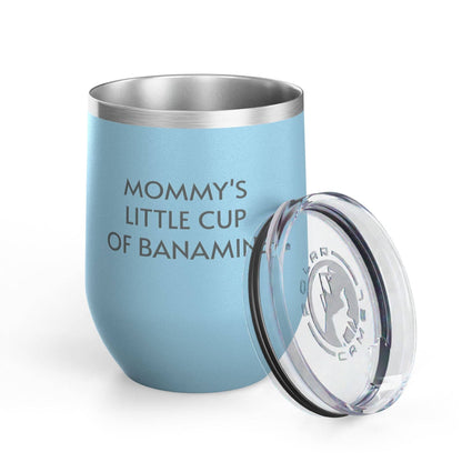 Wine Tumbler, 12oz - Mommy's Cup of Banamine  - Pastels: Light Blue / 12oz