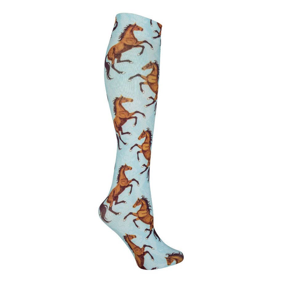 AWST Int'l Lila Bay Horses Socks: Purple
