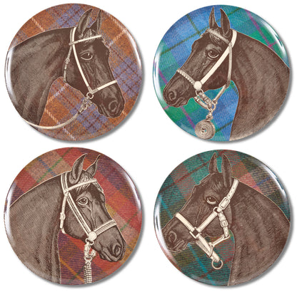 EQUUS TWEED DINNER PLATES SET/4