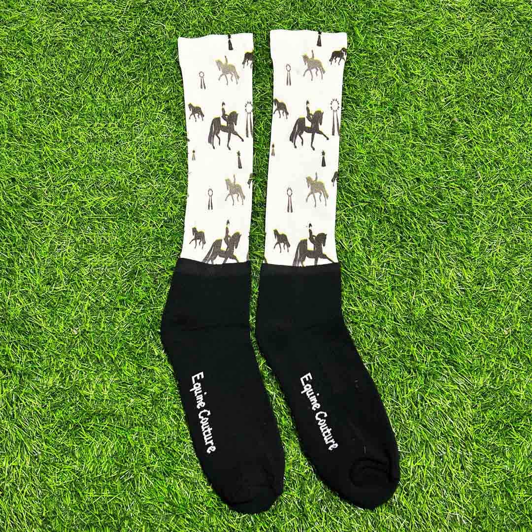 Equine Couture Ladies OTC Boot Socks- Down the Center Line: STD