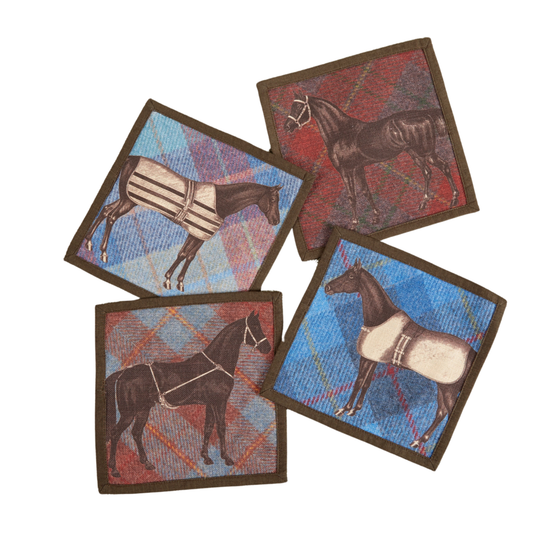 Equus Tweed Cotton Cocktail Napkins Set Of 4