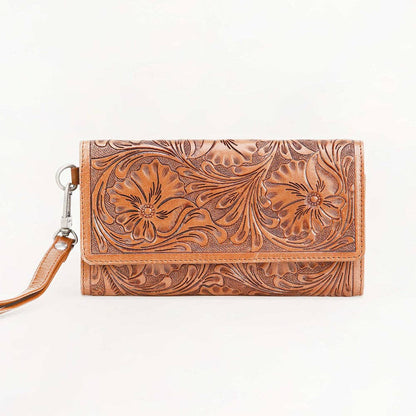 Loyal West Drover Wallet Brown: Brown Handtooled Leather And Calfskin / Single