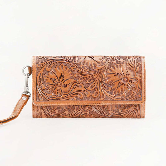 Loyal West Drover Wallet Brown: Brown Handtooled Leather And Calfskin / Single