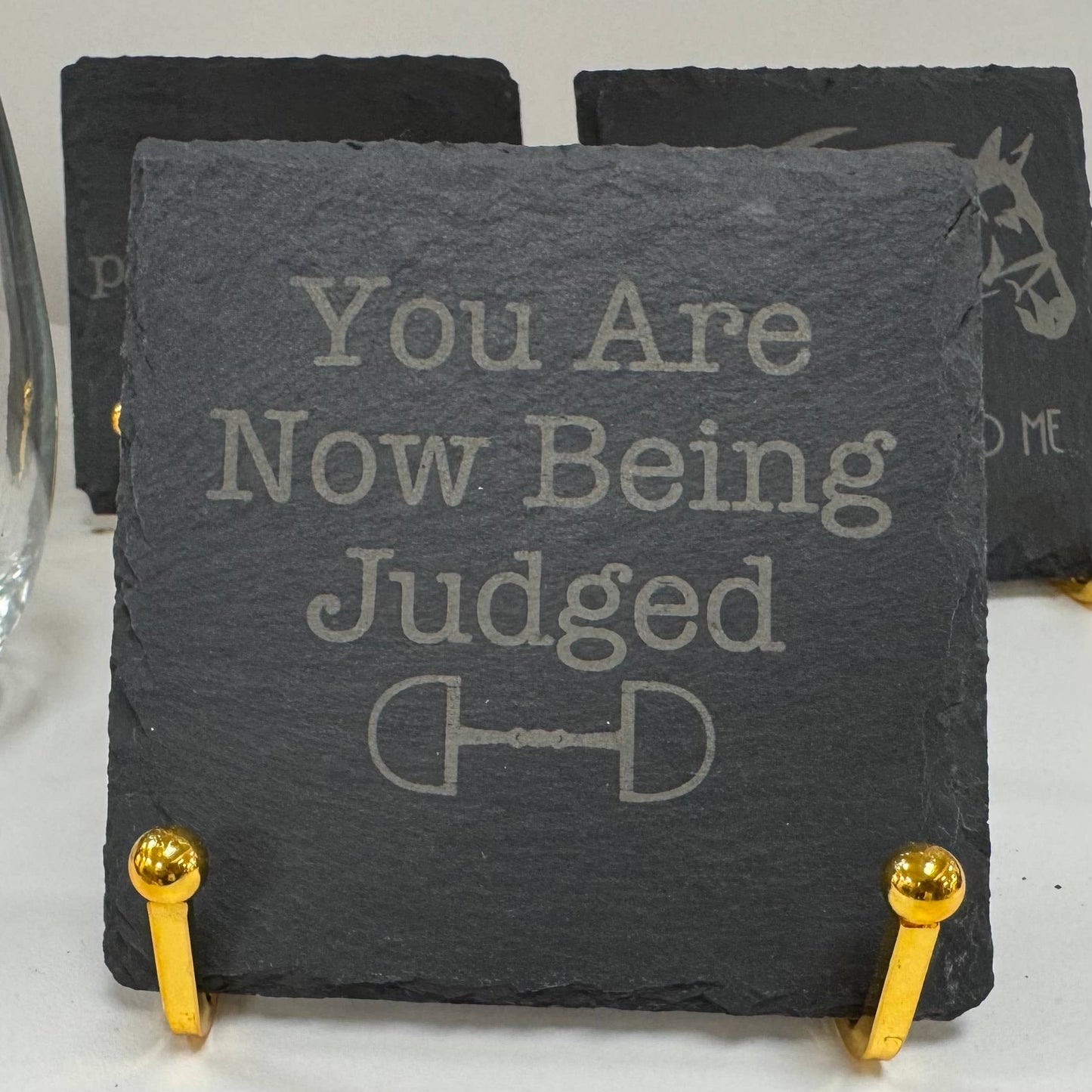 You Are Now Being Judged  Slate Coasters