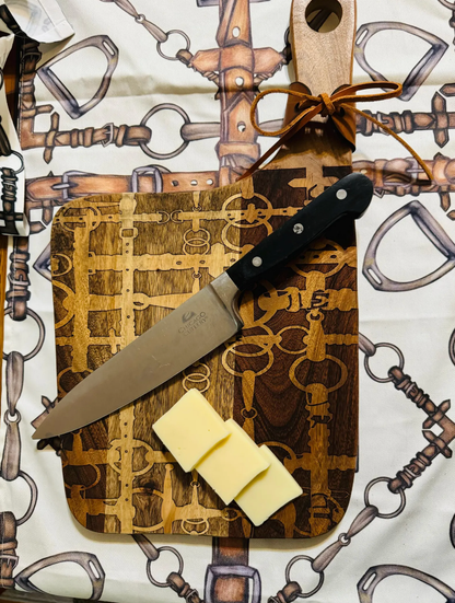 Equine Snaffle Bit Engraved Charcuterie Board - Food Safe