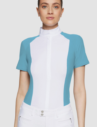 Samshield Ladies Show Shirt Short Sleeve Gretta METAL Dot Neptune Blue - SS26